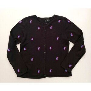 Etoile Isabel Marant Blk Cardigan Ht Pink Turquoise Paisley Sz S Made Hong Kong